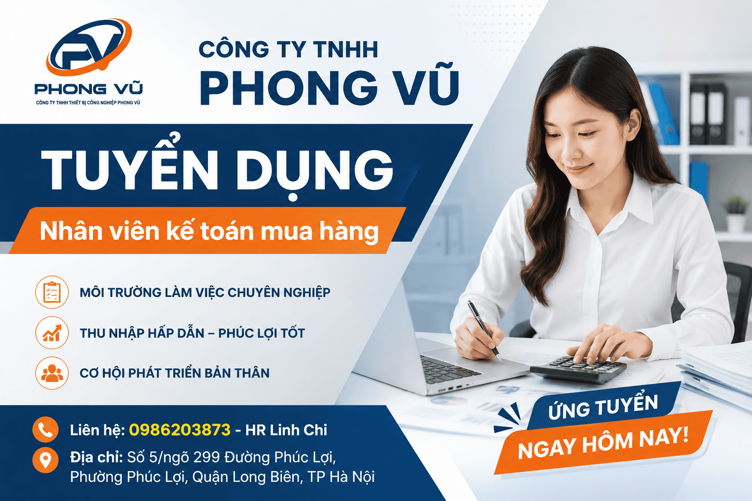 Tuyển dụng Nhân viên kế toán mua hàng