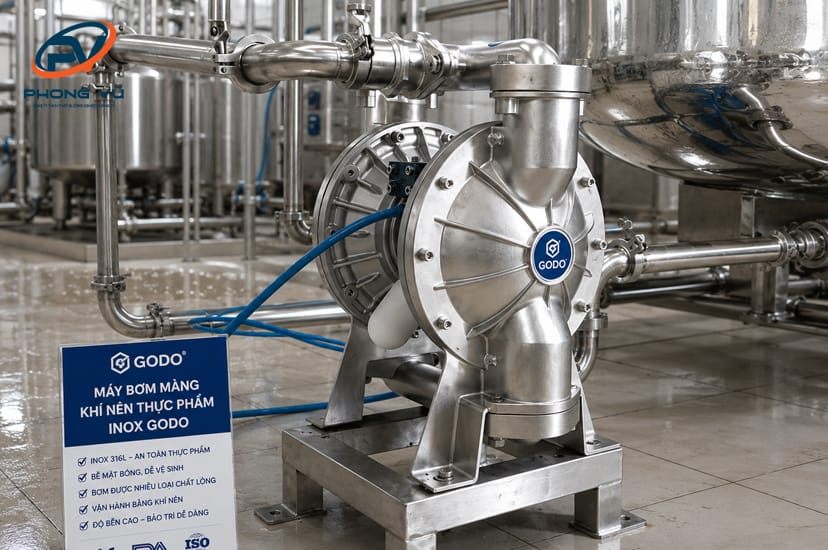 Lắp đặt máy bơm màng inox tại nhà máy sản xuất nước mắm
