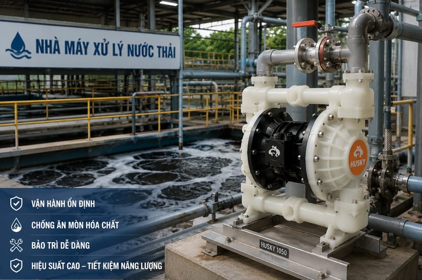 Lắp đặt máy bơm màng Husky
